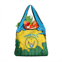 Personalized Rwanda Grocery Bag Coat Of Arms Imigongo Pattern - Sporty Style