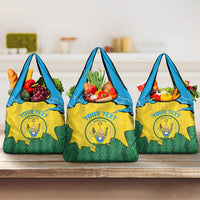 Personalized Rwanda Grocery Bag Coat Of Arms Imigongo Pattern - Sporty Style