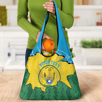 Personalized Rwanda Grocery Bag Coat Of Arms Imigongo Pattern - Sporty Style