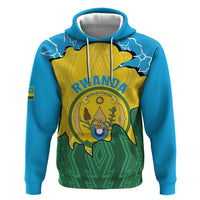 Personalized Rwanda Hoodie Coat Of Arms Imigongo Pattern - Sporty Style