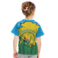 Personalized Rwanda Kid T Shirt Coat Of Arms Imigongo Pattern - Sporty Style