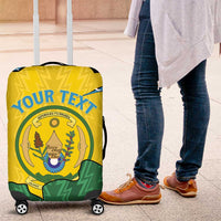 Personalized Rwanda Luggage Cover Coat Of Arms Imigongo Pattern - Sporty Style