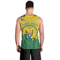 Personalized Rwanda Men Tank Top Coat Of Arms Imigongo Pattern - Sporty Style