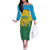 Personalized Rwanda Off The Shoulder Long Sleeve Dress Coat Of Arms Imigongo Pattern - Sporty Style