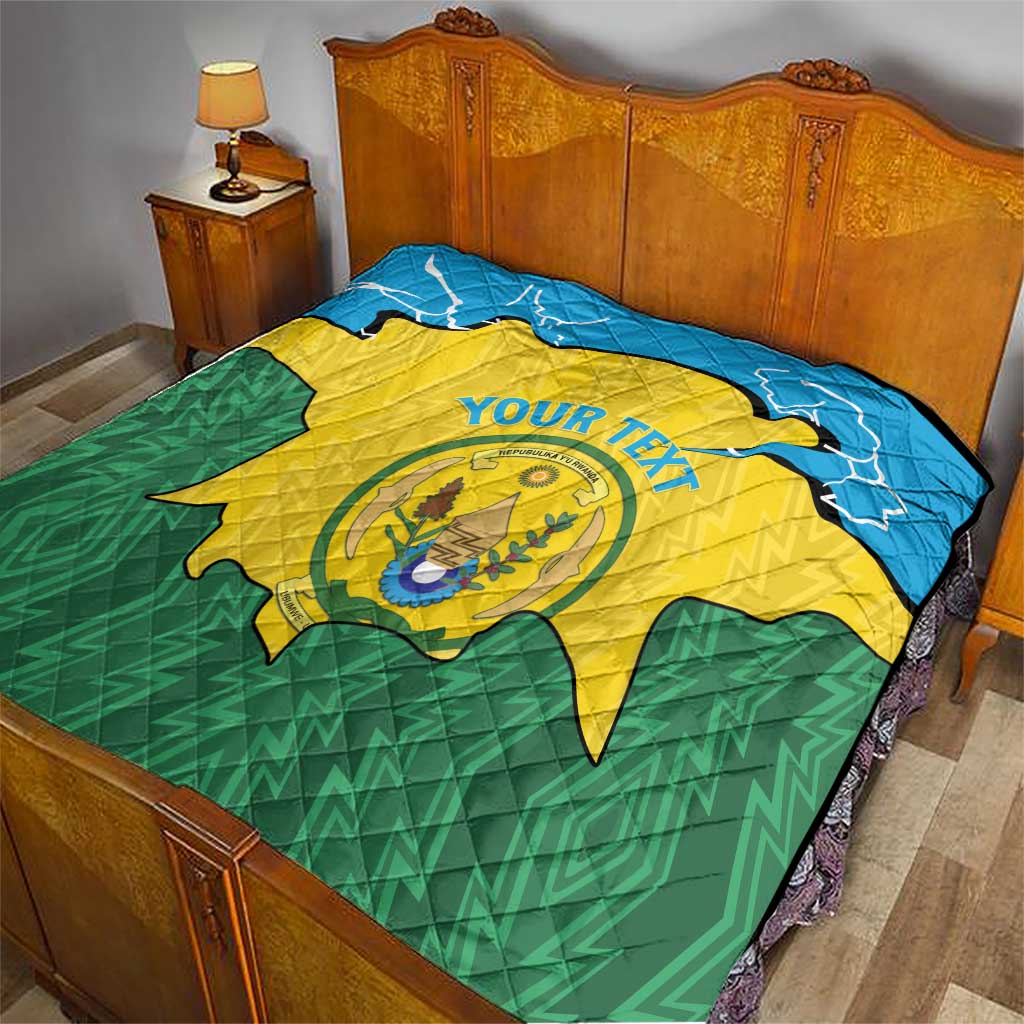 Personalized Rwanda Quilt Coat Of Arms Imigongo Pattern - Sporty Style