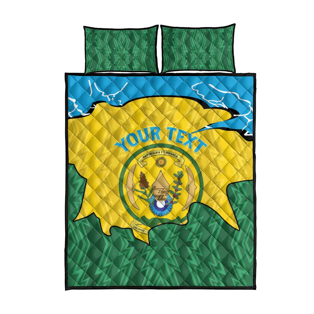 Personalized Rwanda Quilt Bed Set Coat Of Arms Imigongo Pattern - Sporty Style