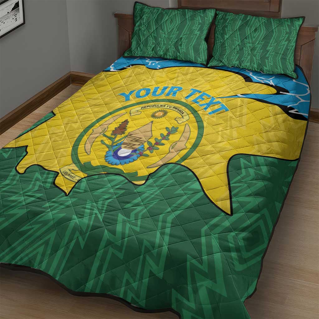 Personalized Rwanda Quilt Bed Set Coat Of Arms Imigongo Pattern - Sporty Style