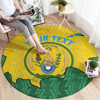 Personalized Rwanda Round Carpet Coat Of Arms Imigongo Pattern - Sporty Style