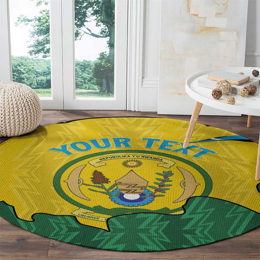 Personalized Rwanda Round Carpet Coat Of Arms Imigongo Pattern - Sporty Style