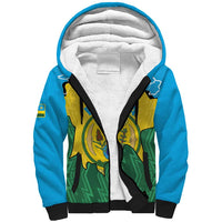 Personalized Rwanda Sherpa Hoodie Coat Of Arms Imigongo Pattern - Sporty Style