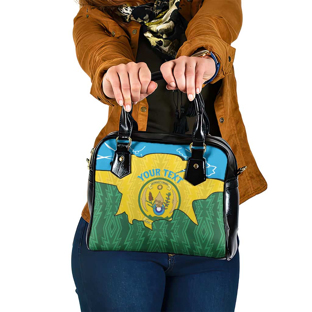 Personalized Rwanda Shoulder Handbag Coat Of Arms Imigongo Pattern - Sporty Style