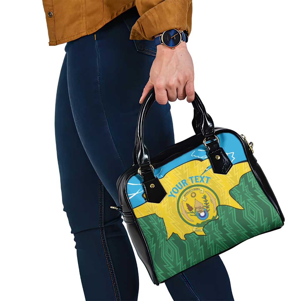 Personalized Rwanda Shoulder Handbag Coat Of Arms Imigongo Pattern - Sporty Style