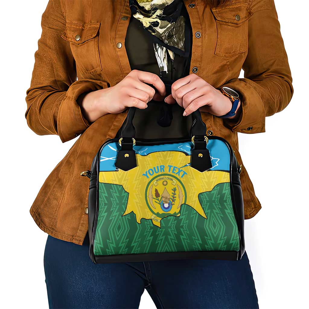 Personalized Rwanda Shoulder Handbag Coat Of Arms Imigongo Pattern - Sporty Style