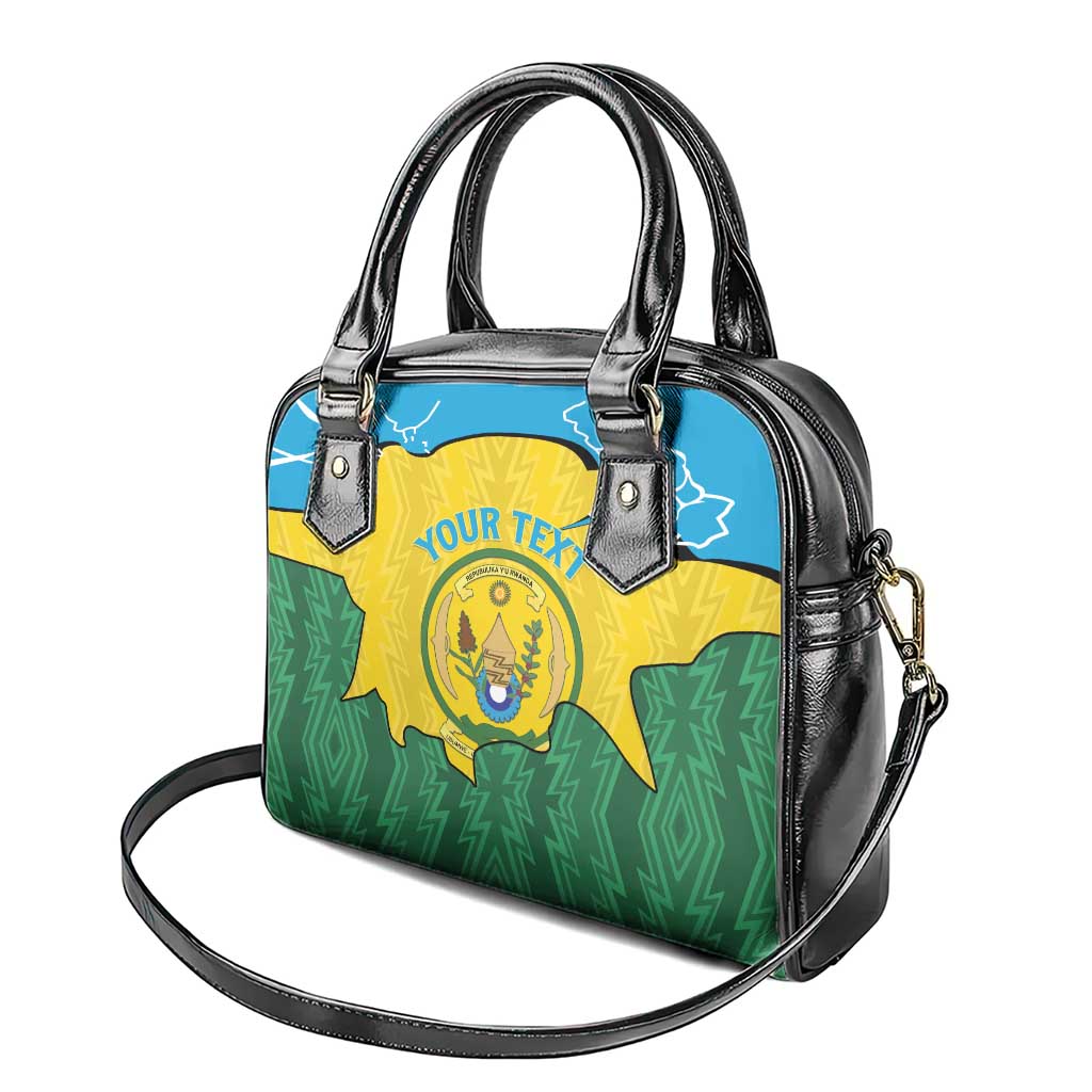 Personalized Rwanda Shoulder Handbag Coat Of Arms Imigongo Pattern - Sporty Style