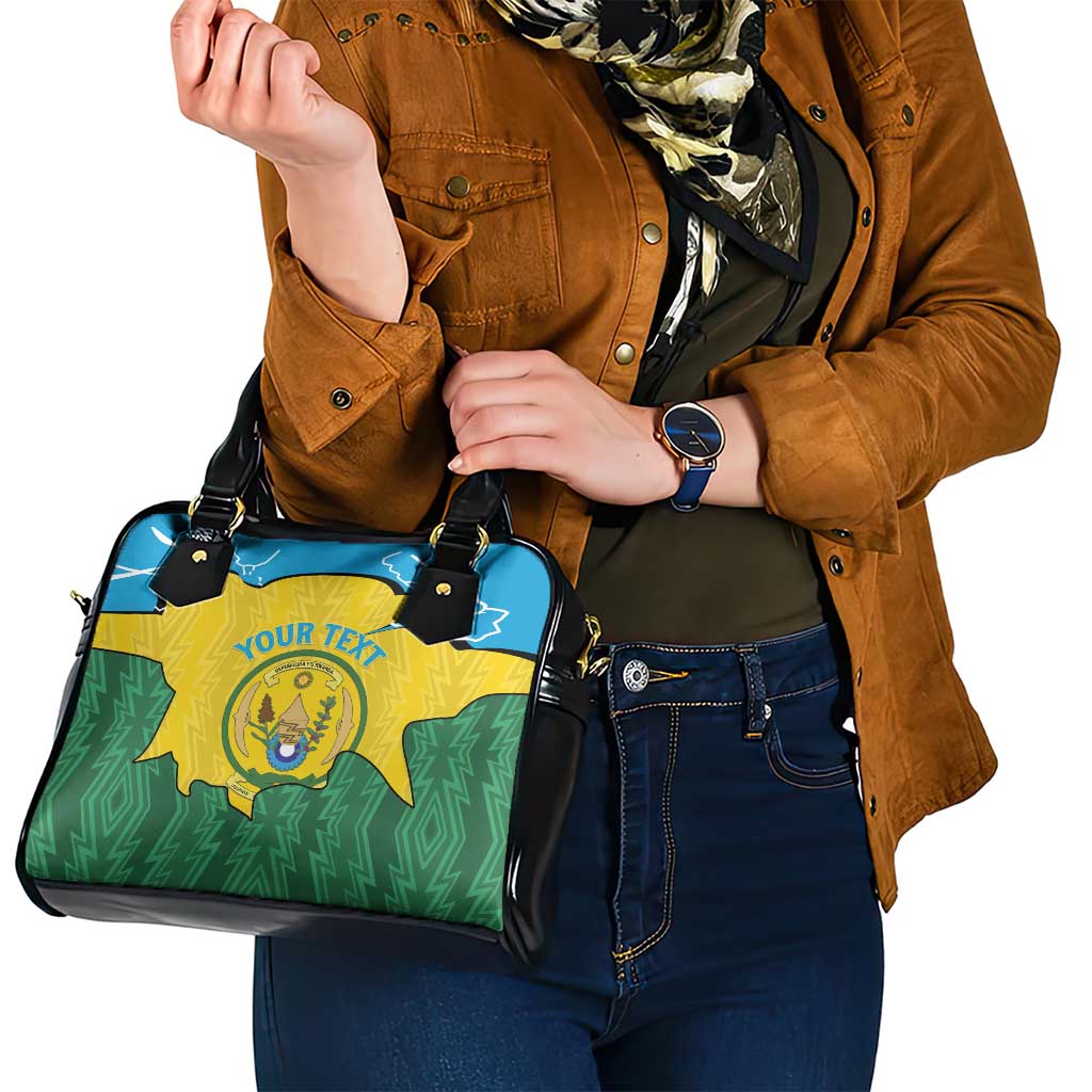Personalized Rwanda Shoulder Handbag Coat Of Arms Imigongo Pattern - Sporty Style