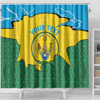 Personalized Rwanda Shower Curtain Coat Of Arms Imigongo Pattern - Sporty Style