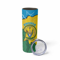 Personalized Rwanda Skinny Tumbler Coat Of Arms Imigongo Pattern - Sporty Style