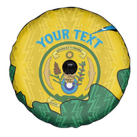 Personalized Rwanda Spare Tire Cover Coat Of Arms Imigongo Pattern - Sporty Style