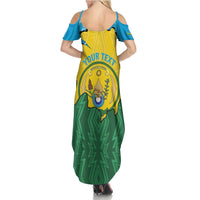 Personalized Rwanda Summer Maxi Dress Coat Of Arms Imigongo Pattern - Sporty Style