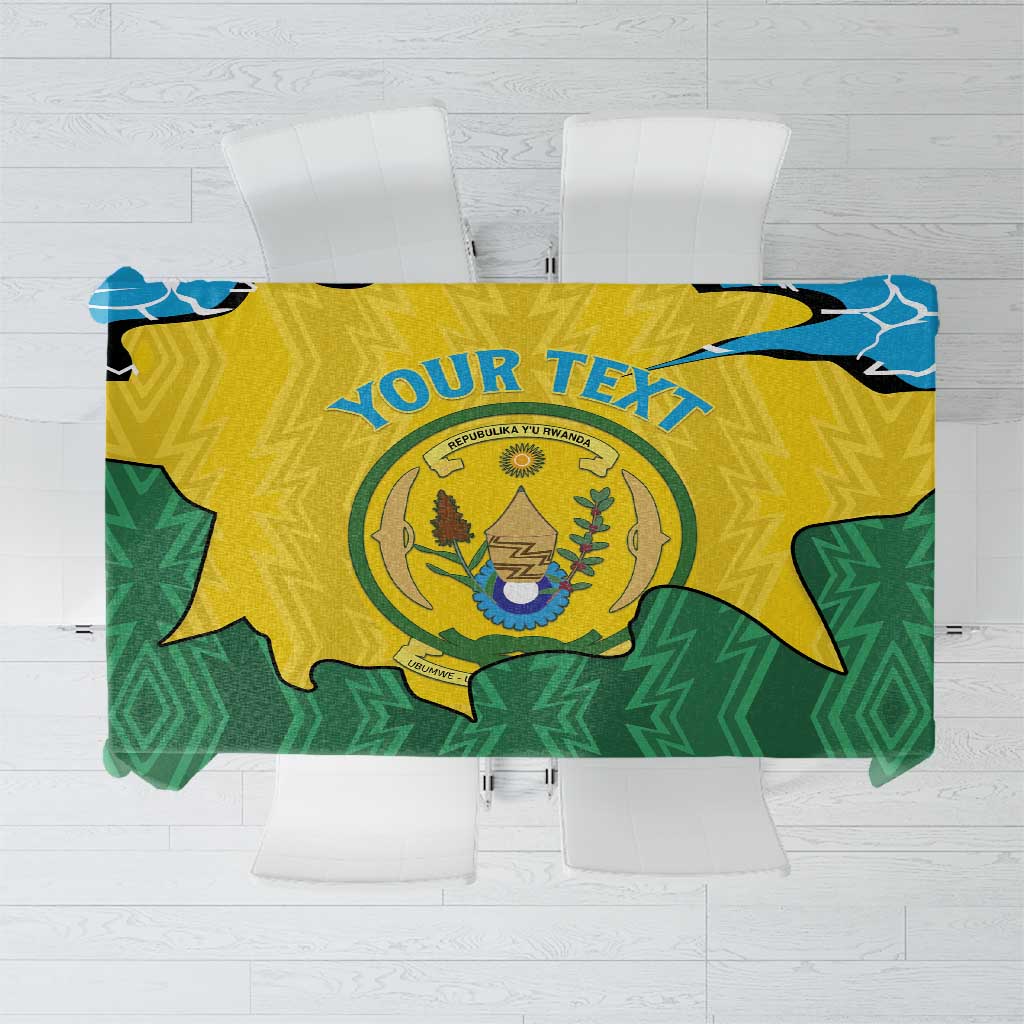 Personalized Rwanda Tablecloth Coat Of Arms Imigongo Pattern - Sporty Style