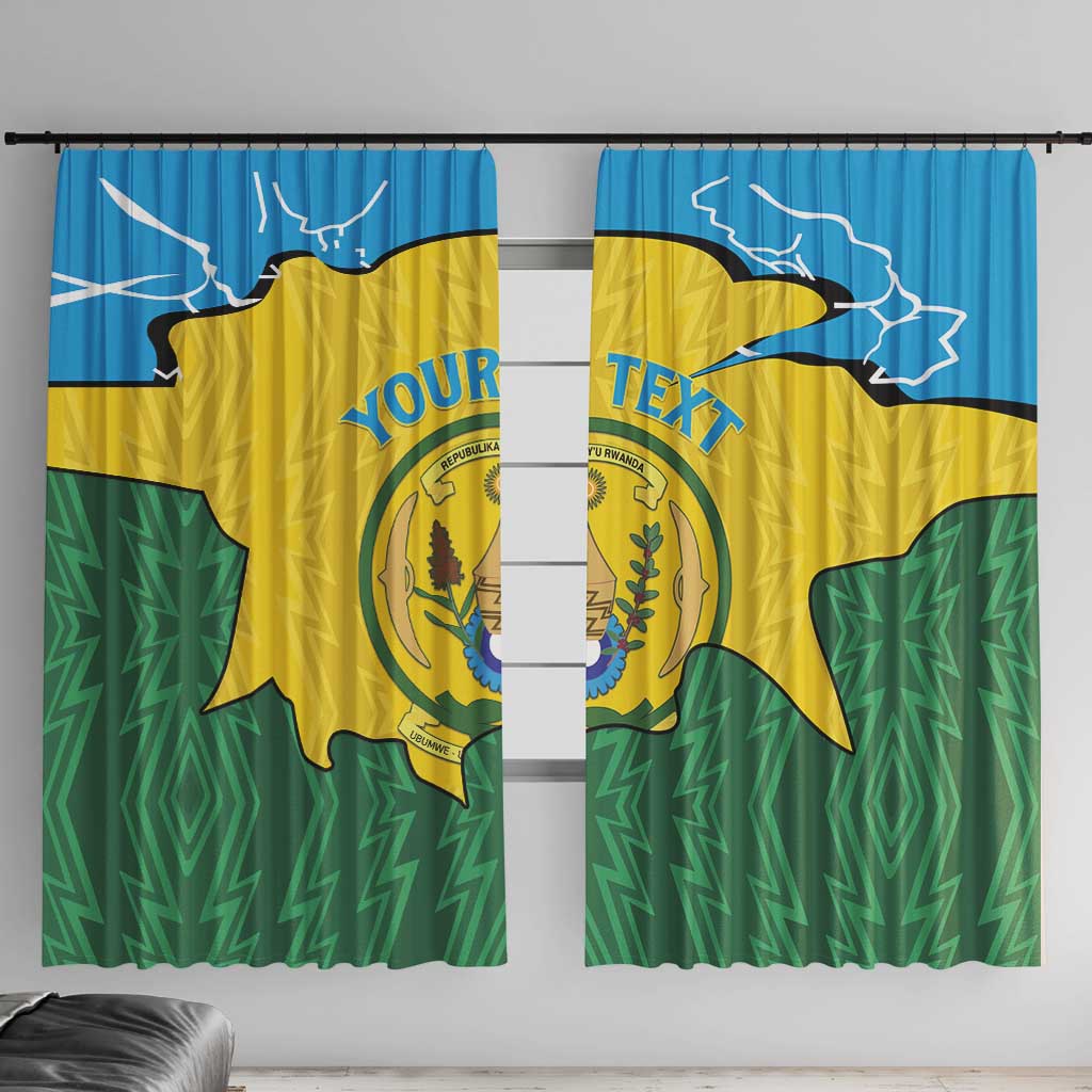 Personalized Rwanda Window Curtain Coat Of Arms Imigongo Pattern - Sporty Style