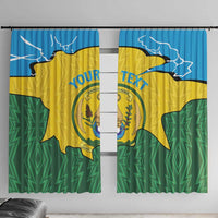 Personalized Rwanda Window Curtain Coat Of Arms Imigongo Pattern - Sporty Style