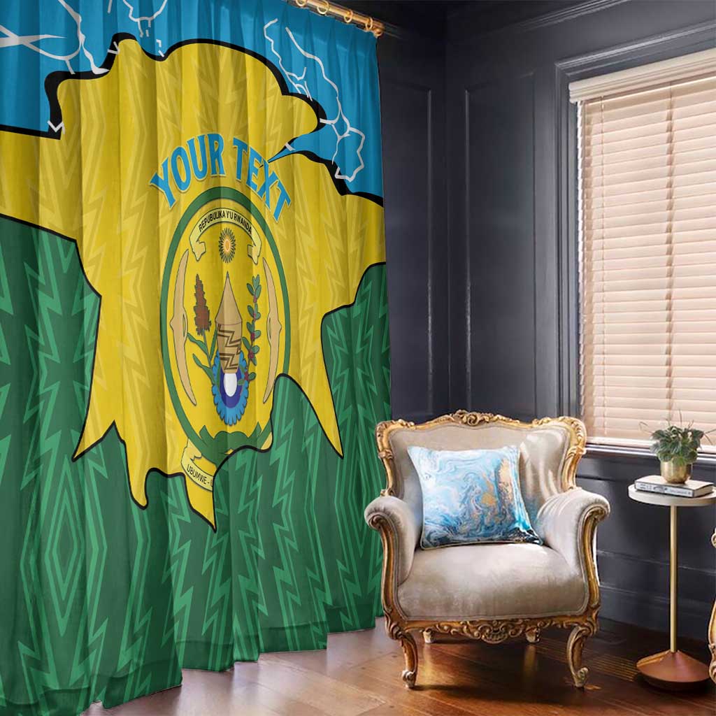 Personalized Rwanda Window Curtain Coat Of Arms Imigongo Pattern - Sporty Style