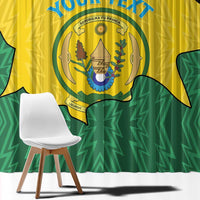 Personalized Rwanda Window Curtain Coat Of Arms Imigongo Pattern - Sporty Style