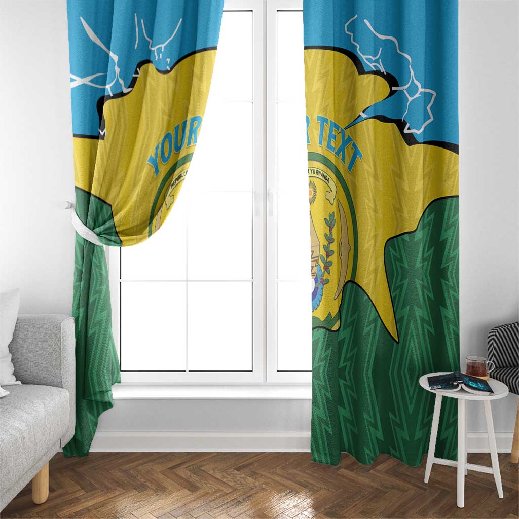 Personalized Rwanda Window Curtain Coat Of Arms Imigongo Pattern - Sporty Style