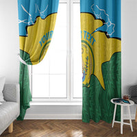 Personalized Rwanda Window Curtain Coat Of Arms Imigongo Pattern - Sporty Style