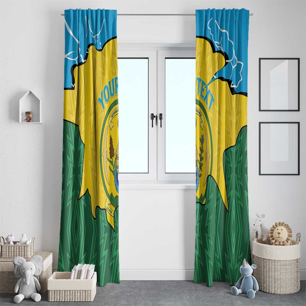 Personalized Rwanda Window Curtain Coat Of Arms Imigongo Pattern - Sporty Style
