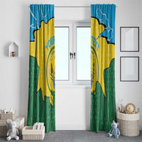 Personalized Rwanda Window Curtain Coat Of Arms Imigongo Pattern - Sporty Style