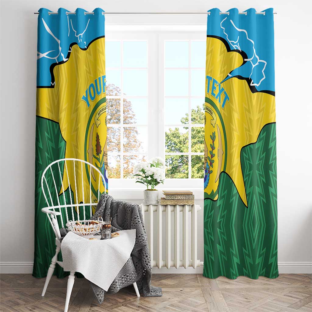 Personalized Rwanda Window Curtain Coat Of Arms Imigongo Pattern - Sporty Style