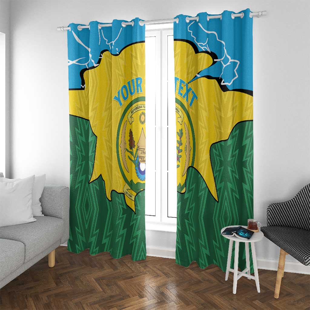 Personalized Rwanda Window Curtain Coat Of Arms Imigongo Pattern - Sporty Style