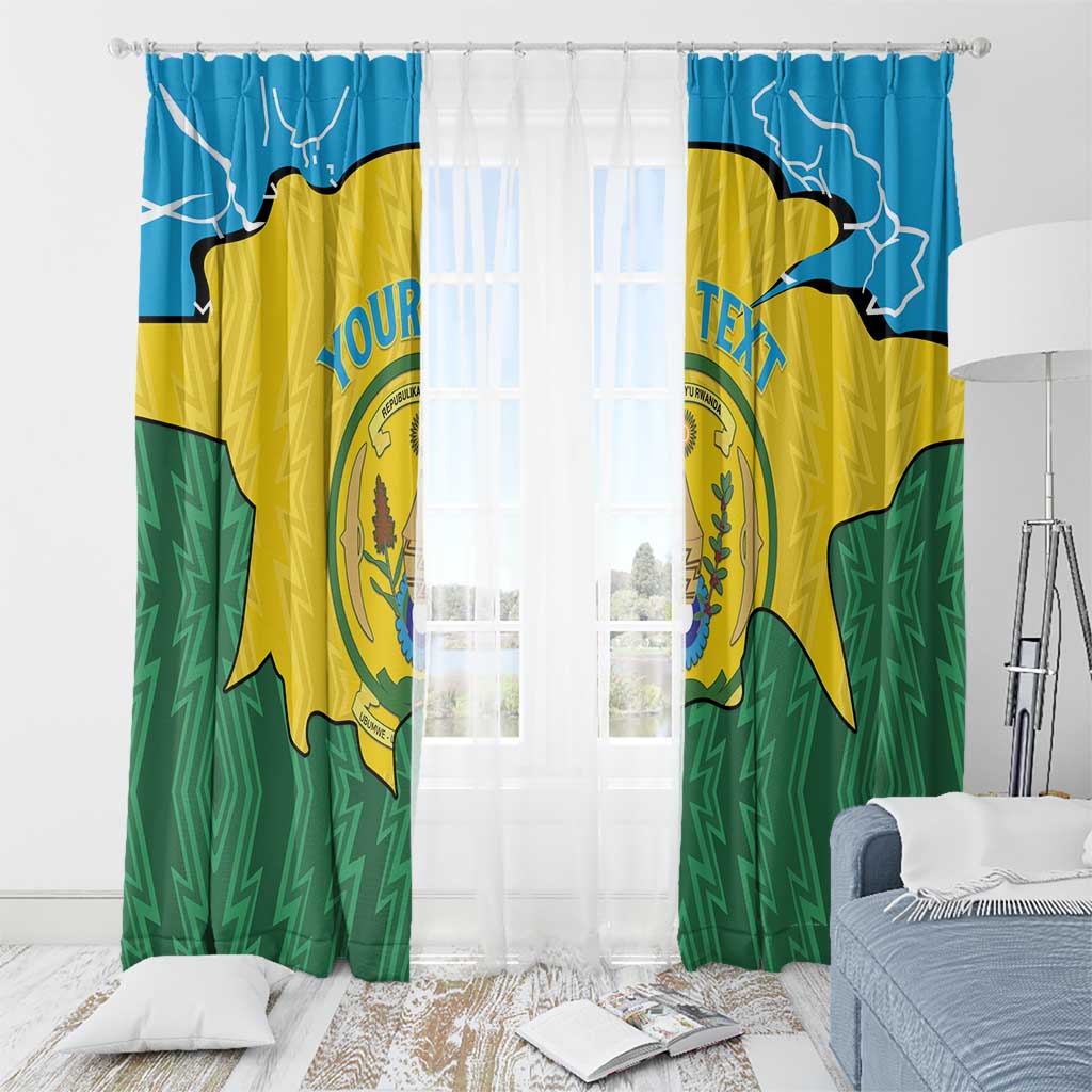 Personalized Rwanda Window Curtain Coat Of Arms Imigongo Pattern - Sporty Style
