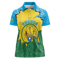 Personalized Rwanda Women Polo Shirt Coat Of Arms Imigongo Pattern - Sporty Style