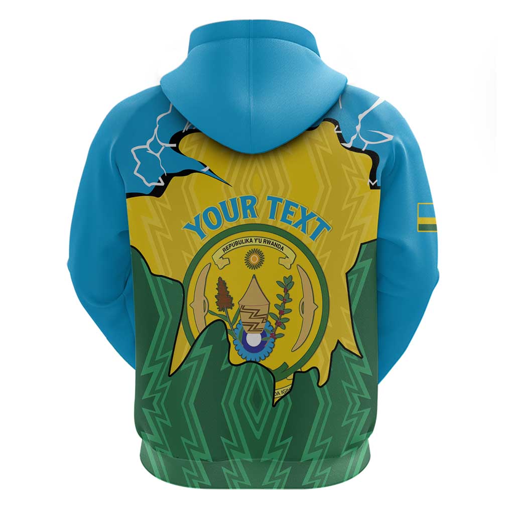 Personalized Rwanda Zip Hoodie Coat Of Arms Imigongo Pattern - Sporty Style