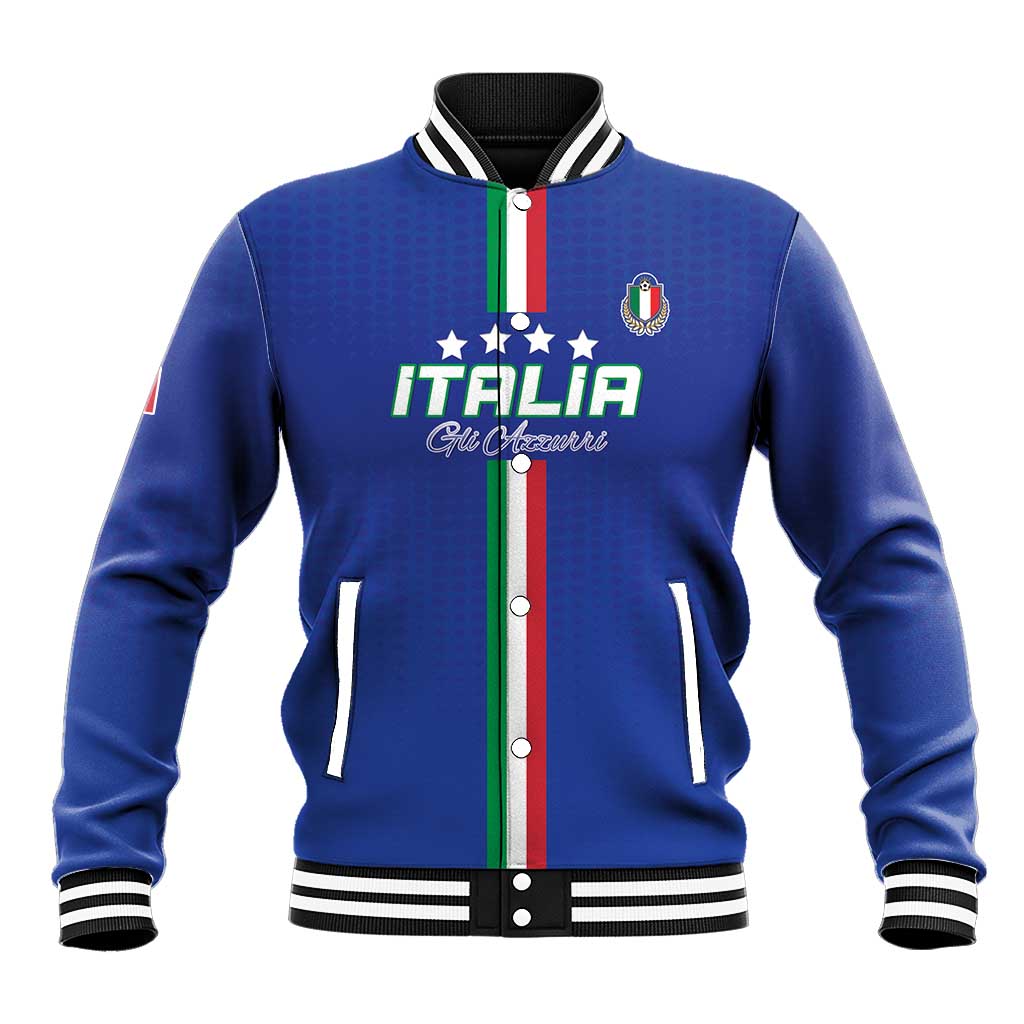 Custom Italy Football Baseball Jacket Come On Gli Azzurri - Wonder Print Shop