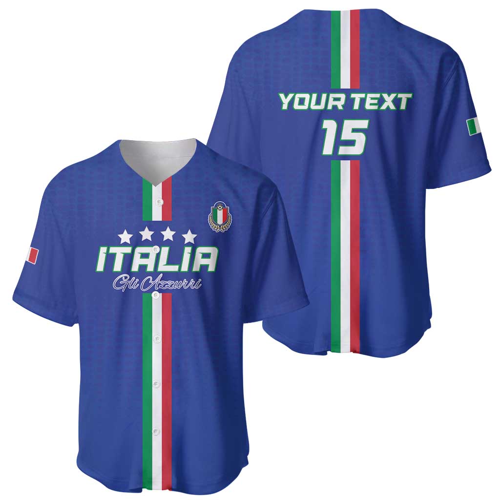 Custom Italy Football Baseball Jersey Come On Gli Azzurri - Wonder Print Shop