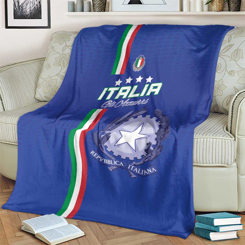 Italy Football Blanket Come On Gli Azzurri - Wonder Print Shop