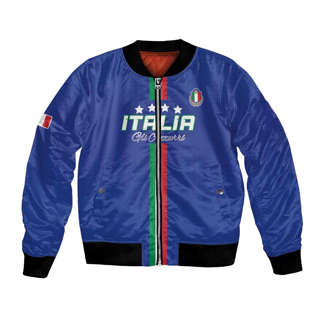 Custom Italy Football Bomber Jacket Come On Gli Azzurri - Wonder Print Shop
