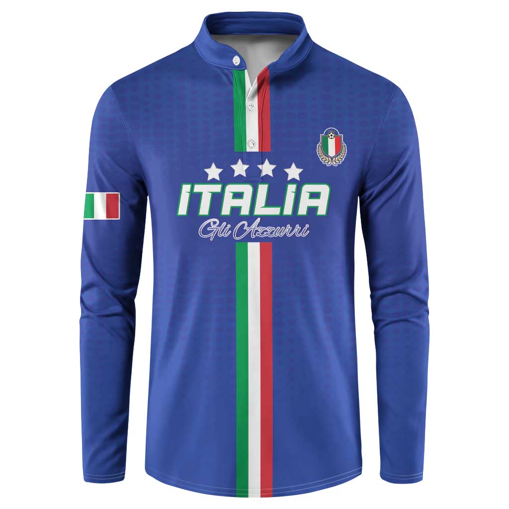 Custom Italy Football Button Sweatshirt Come On Gli Azzurri - Wonder Print Shop