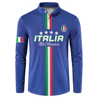 Custom Italy Football Button Sweatshirt Come On Gli Azzurri - Wonder Print Shop
