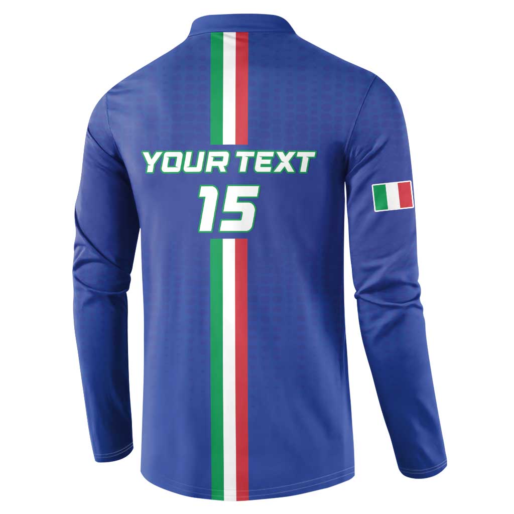 Custom Italy Football Button Sweatshirt Come On Gli Azzurri - Wonder Print Shop