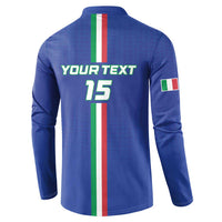 Custom Italy Football Button Sweatshirt Come On Gli Azzurri - Wonder Print Shop