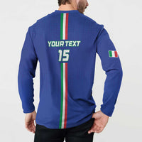 Custom Italy Football Button Sweatshirt Come On Gli Azzurri - Wonder Print Shop