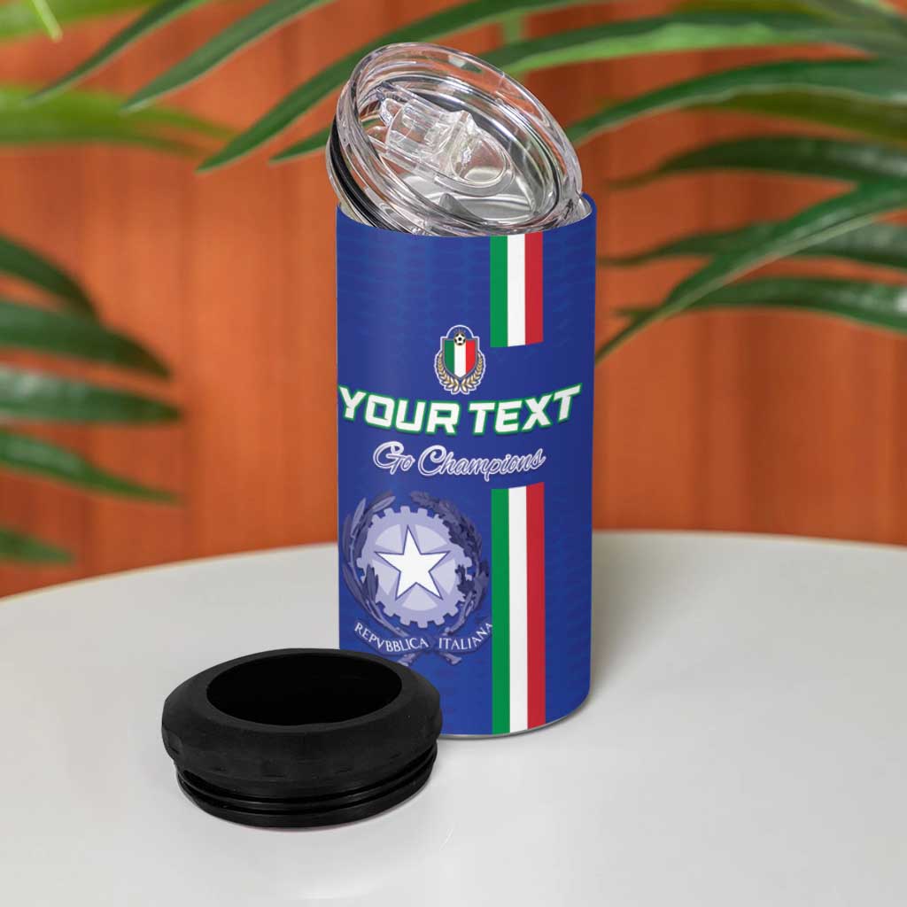 Custom Italy Football 4 in 1 Can Cooler Tumbler Come On Gli Azzurri - Wonder Print Shop
