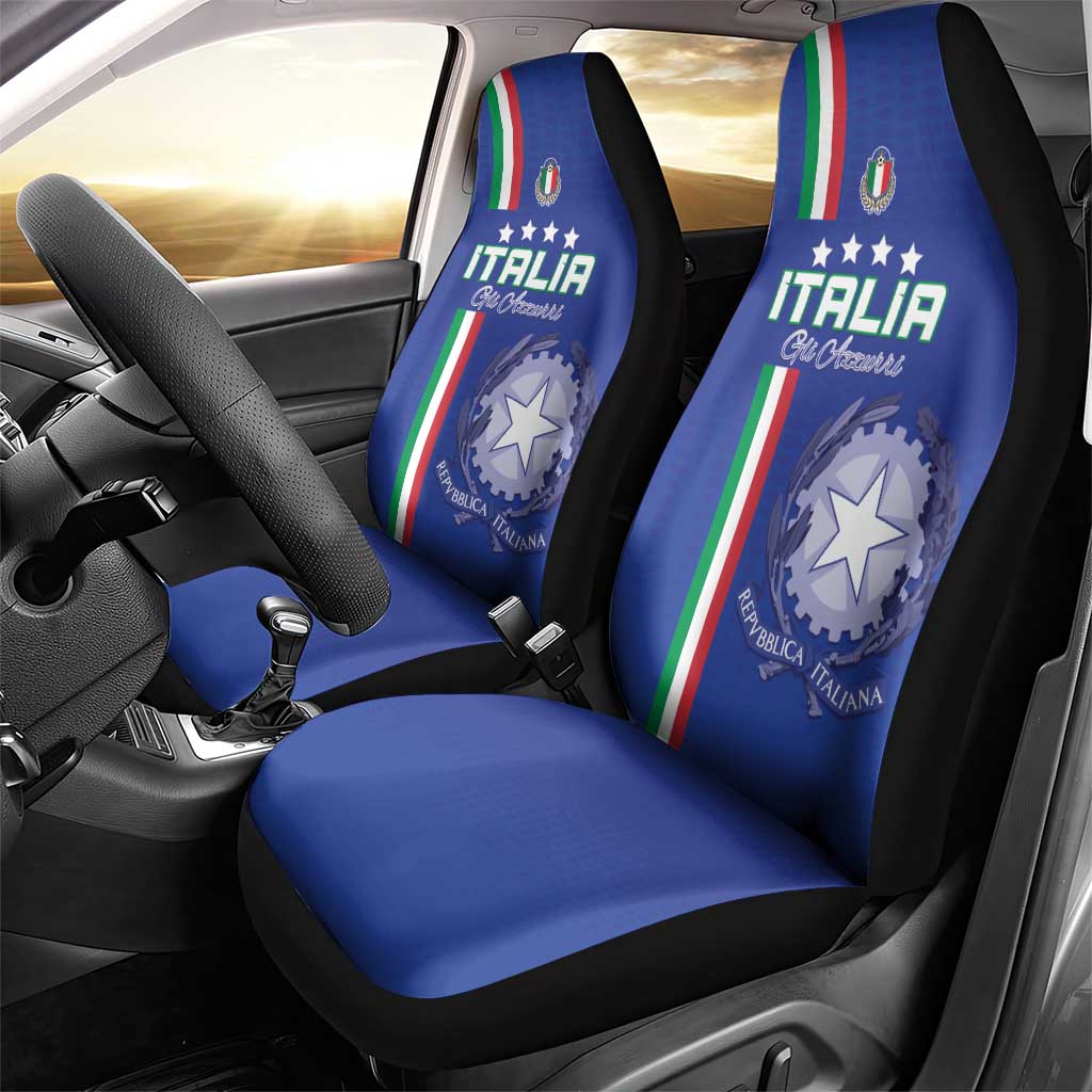 Italy Football Car Seat Cover Come On Gli Azzurri - Wonder Print Shop