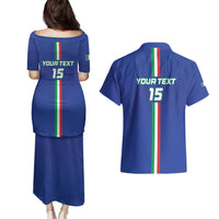 Custom Italy Football Couples Matching Puletasi and Hawaiian Shirt Come On Gli Azzurri - Wonder Print Shop