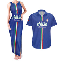 Custom Italy Football Couples Matching Tank Maxi Dress and Hawaiian Shirt Come On Gli Azzurri - Wonder Print Shop